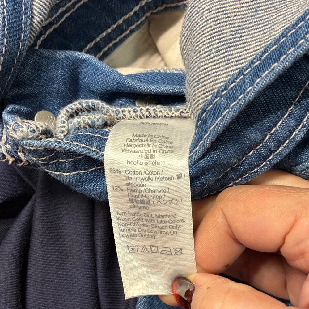 Madewell Blue Denim Wide Leg Overalls Sz 6 - Picture 11 of 14